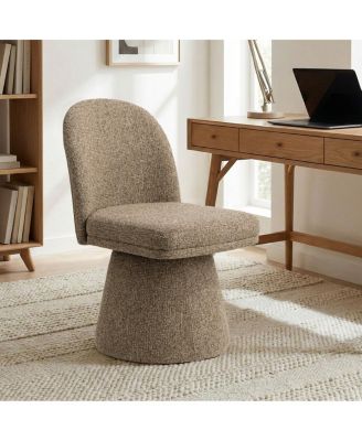 Swivel Home Office Chair, Upholstered Fabric Desk Chair, Armless, 1 Pc