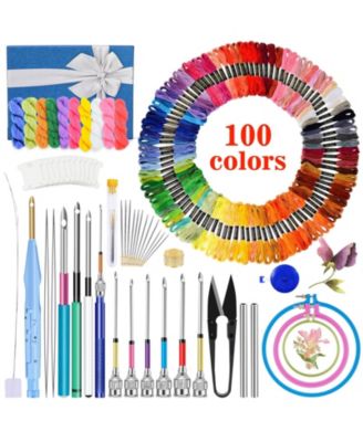 156 Punch Needle Embroidery Kit Beginner Floss 100 Colors