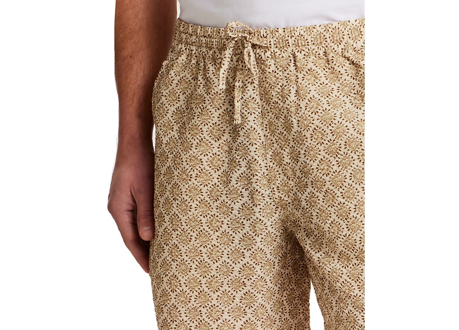 Men's Drawstring Medallion Print Seersucker Shorts