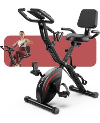 5-in-1 Folding Exercise Bike with 6.6LB Flywheel, 330LB Capacity, Magnetic Resistance,  LCD Monitor