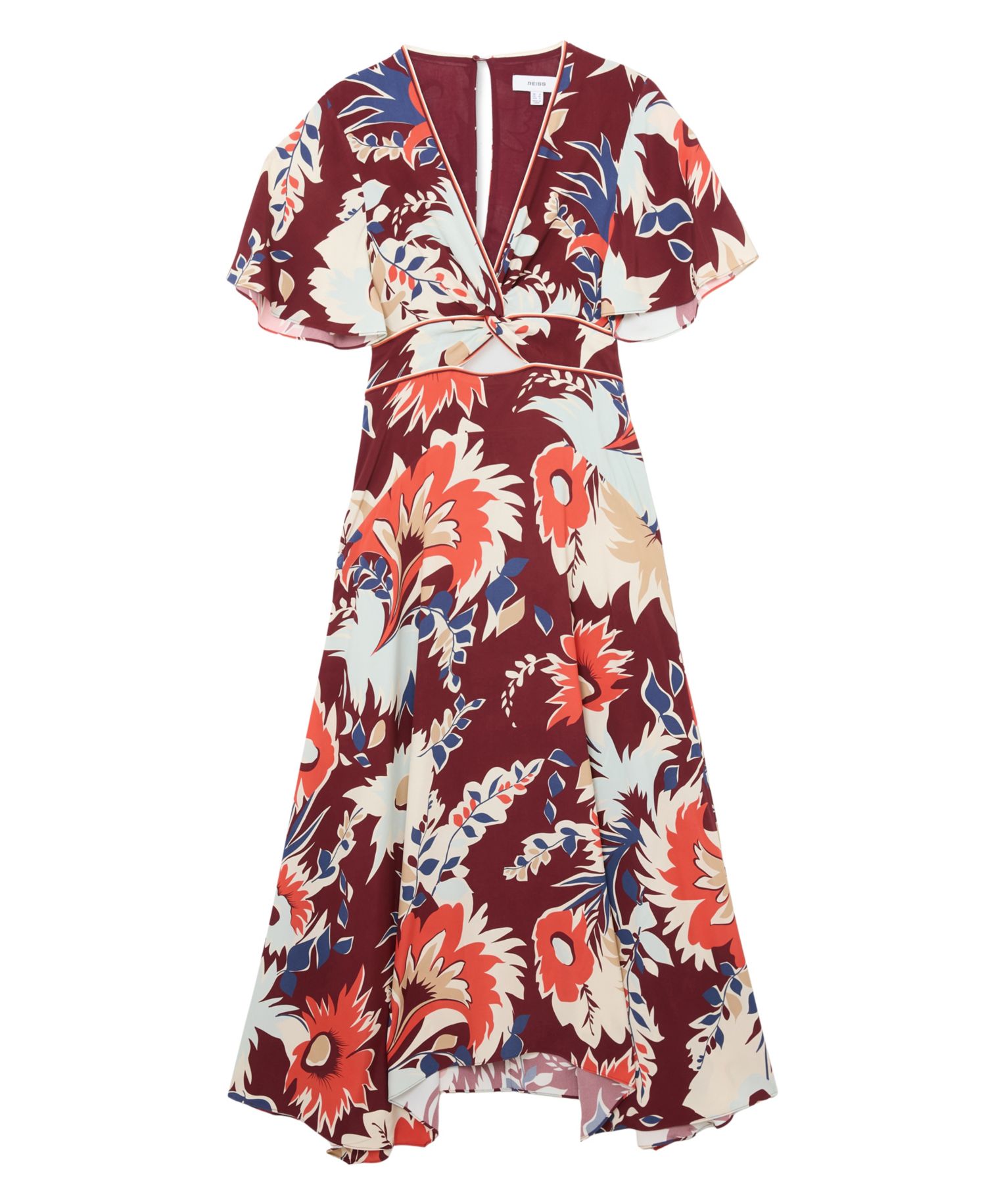 Women's Asha Floral-Print Cut-Out Midi Dress