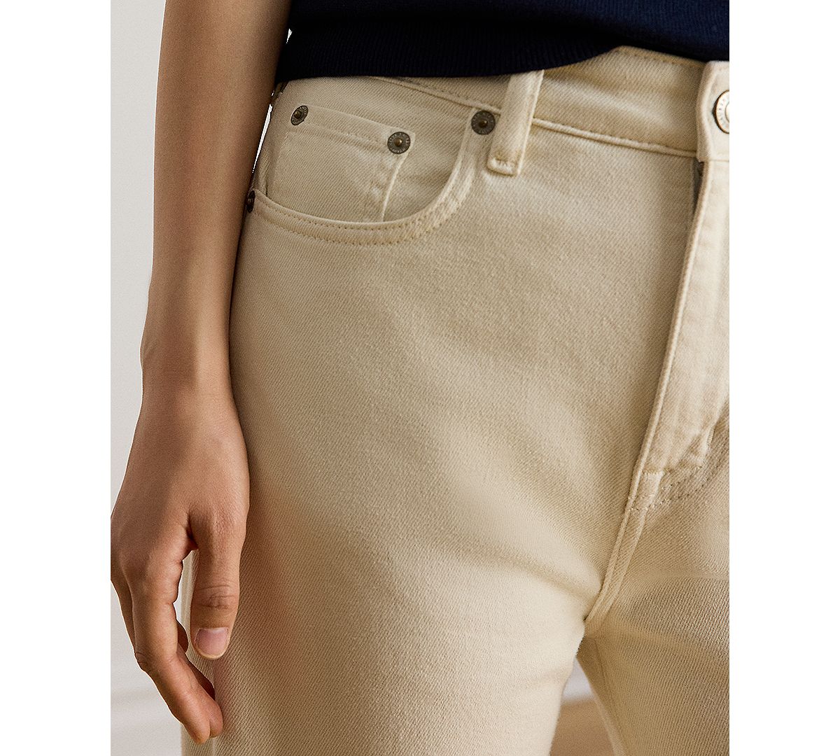 Lauren Ralph Lauren Women's High-Rise Straight Leg Denim Jeans view 3 — MAYCSS fashion products