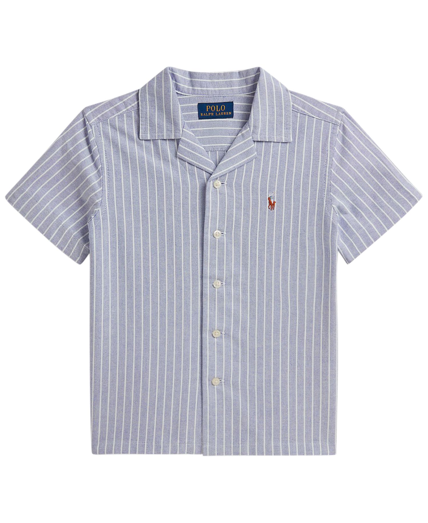 Boys' 2-7 Striped Cotton Oxford Camp Shirt