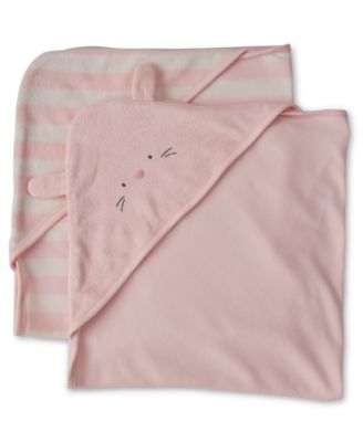 Baby Girls' Bunny Terry Towels, 2-Pack