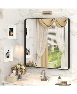 32" x 32" High-Strength Tempered Glass and Aluminum Alloy Framed Wall Decor Bathroom Vanity Mirror
