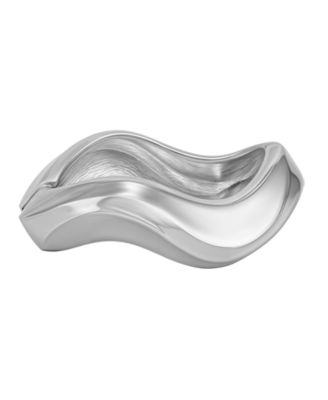 Wavy Silver-Tone Hinge Bangle Bracelet