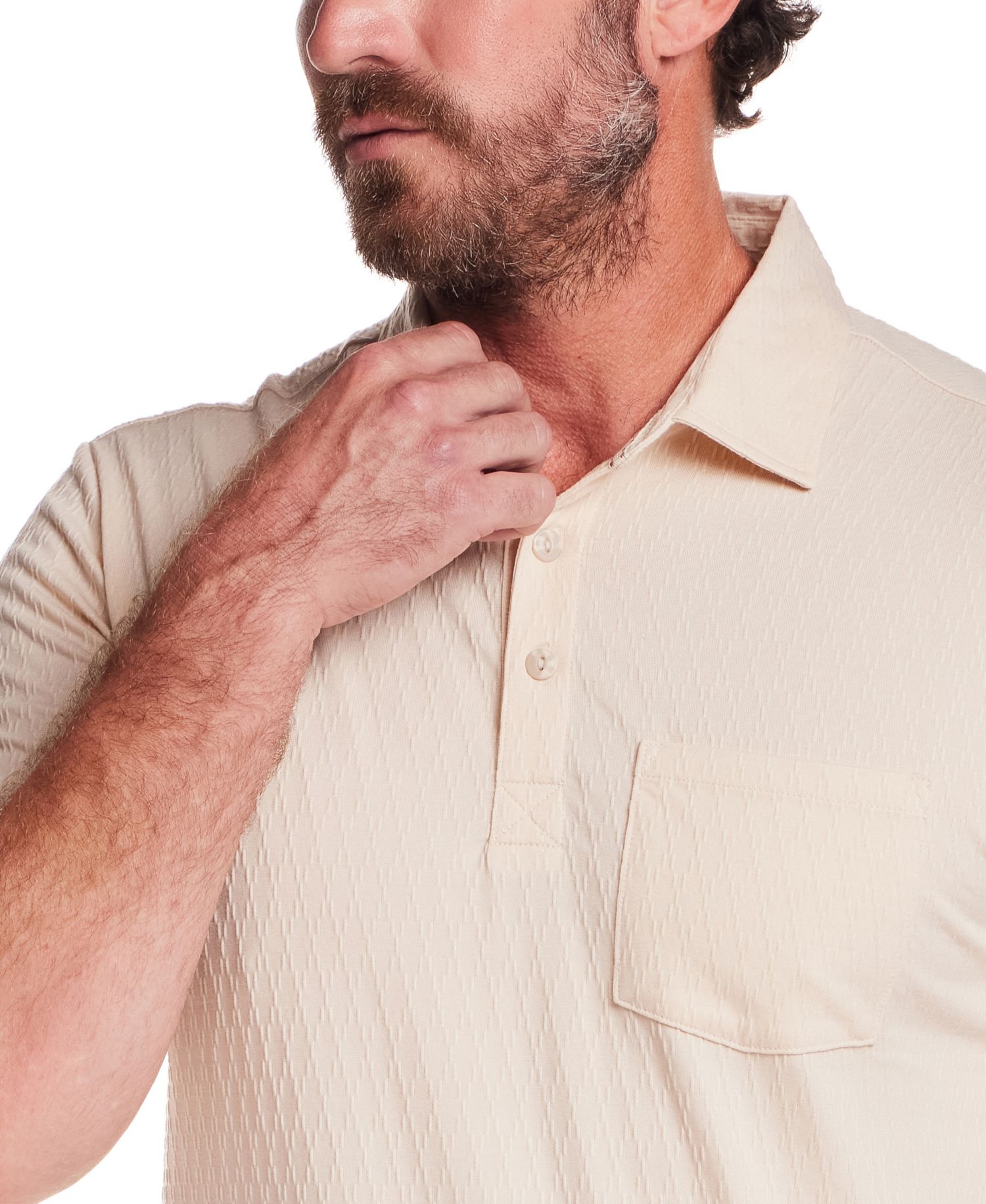 Men's Diamond Textured Polo Shirt