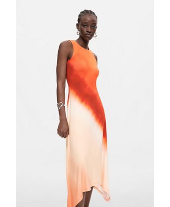 tie dye dress women T-Shirt Swing 100% soft Rayon light weight no stretch Donna Tie-Dye Maxi Dress |