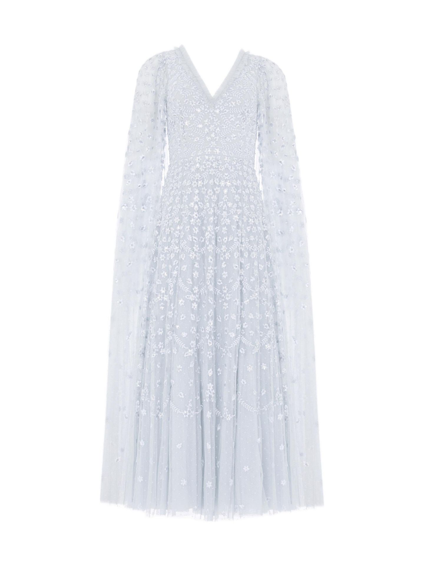 Женское платье Needle & Thread Clover Cape Sleeve Ankle Gown, цвет: Ледяной синий — фото 3