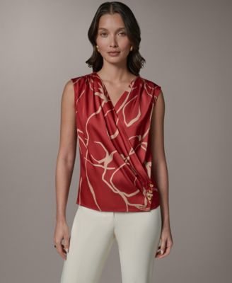 Women's Faux Wrap V-Neck Top