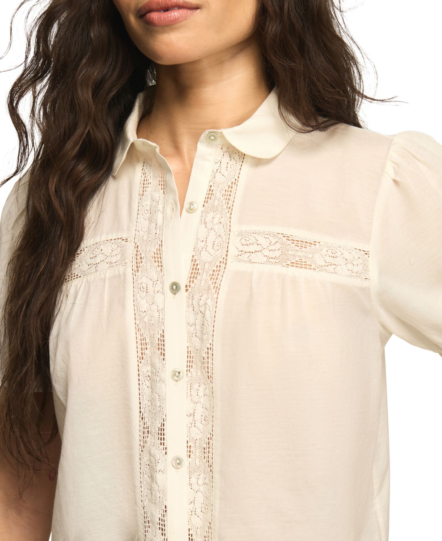 Women's Embroidered Peter Pan Collar Top