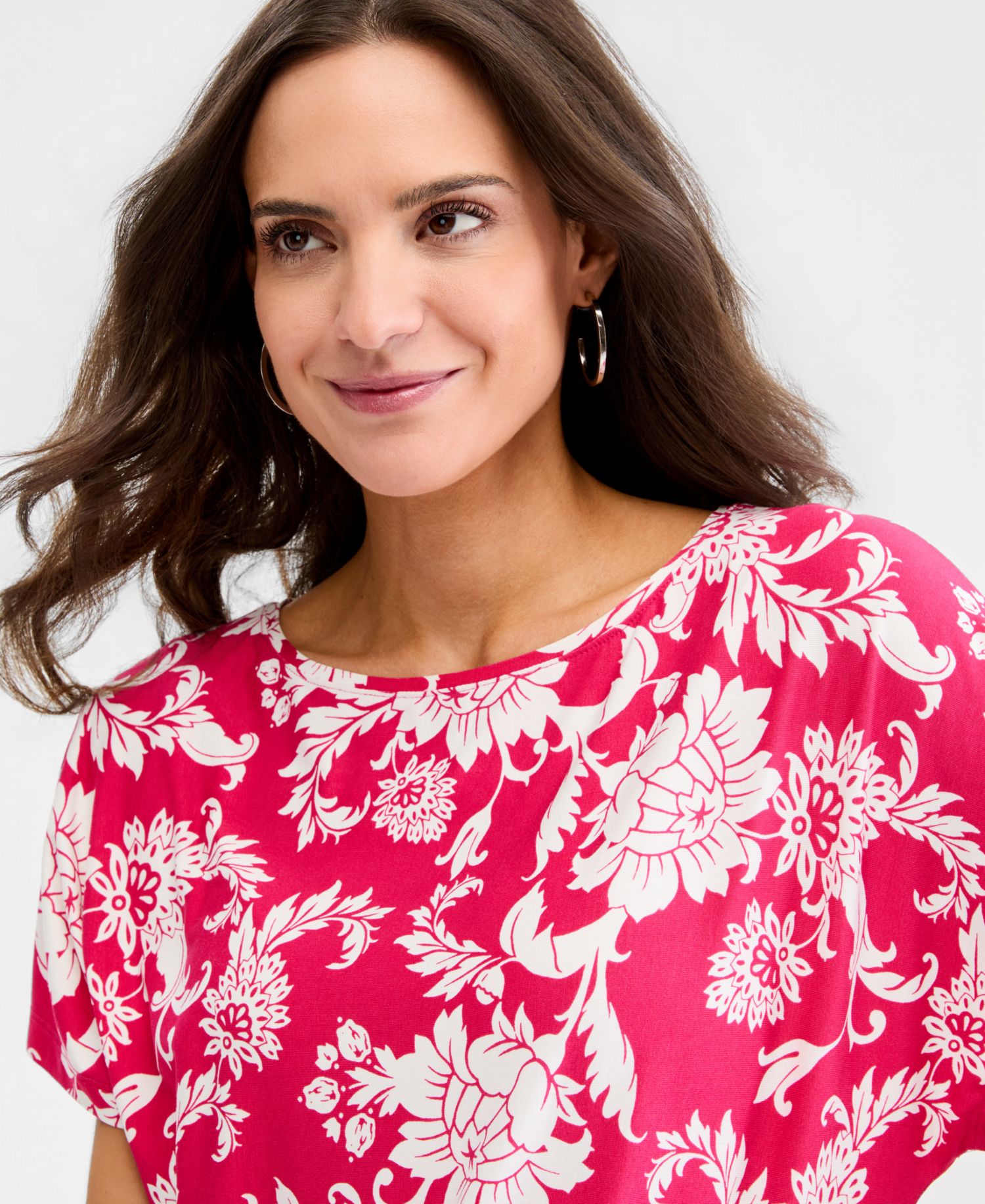 Petite Bianca Floral Banded-Hem T-Shirt