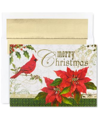 Masterpiece Studios - Merry Christmas Cardinal Greeting Cards and Envelopes, Set of 16