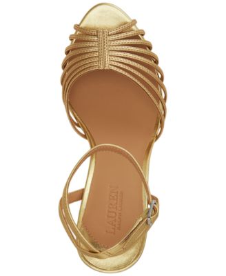 Ralph lauren mckayla strappy metallic Lauren Ralph Lauren Sandaletten aus echtem Leder Modell  main image 4