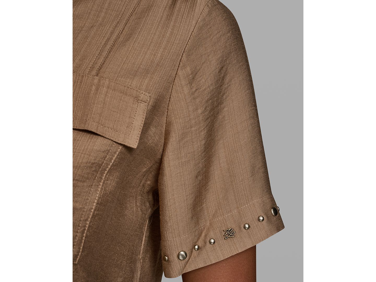 Женская блузка KARL LAGERFELD PARIS Petite Short-Sleeve Blouse, цвет: Cartouche — фото 4