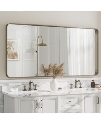  High-Strength Tempered Glass and Aluminum Alloy Framed Wall Decor Bathroom Vanity Mirror in Brushed Bronze