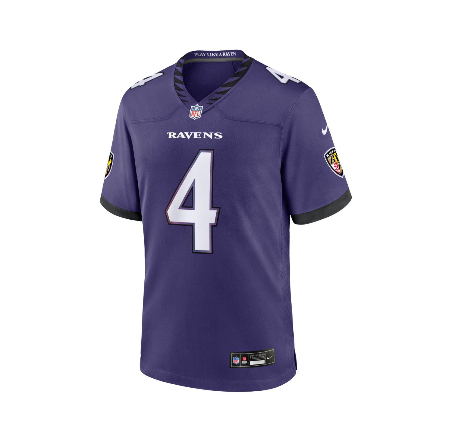 Men's Zay Flowers Purple Baltimore Ravens Team Game Jersey