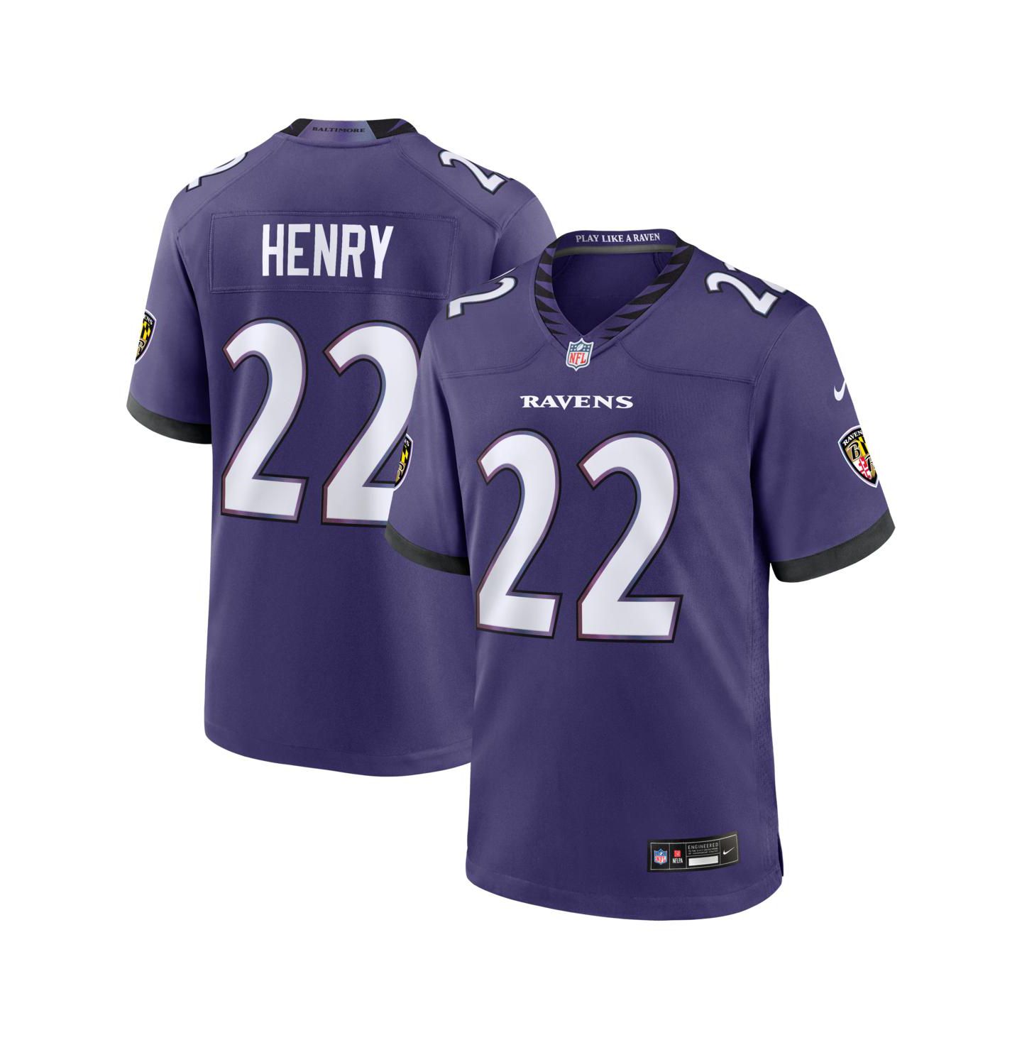 Мужской топ Nike Derrick Henry Purple Baltimore Ravens Team Game Jersey — фото 1
