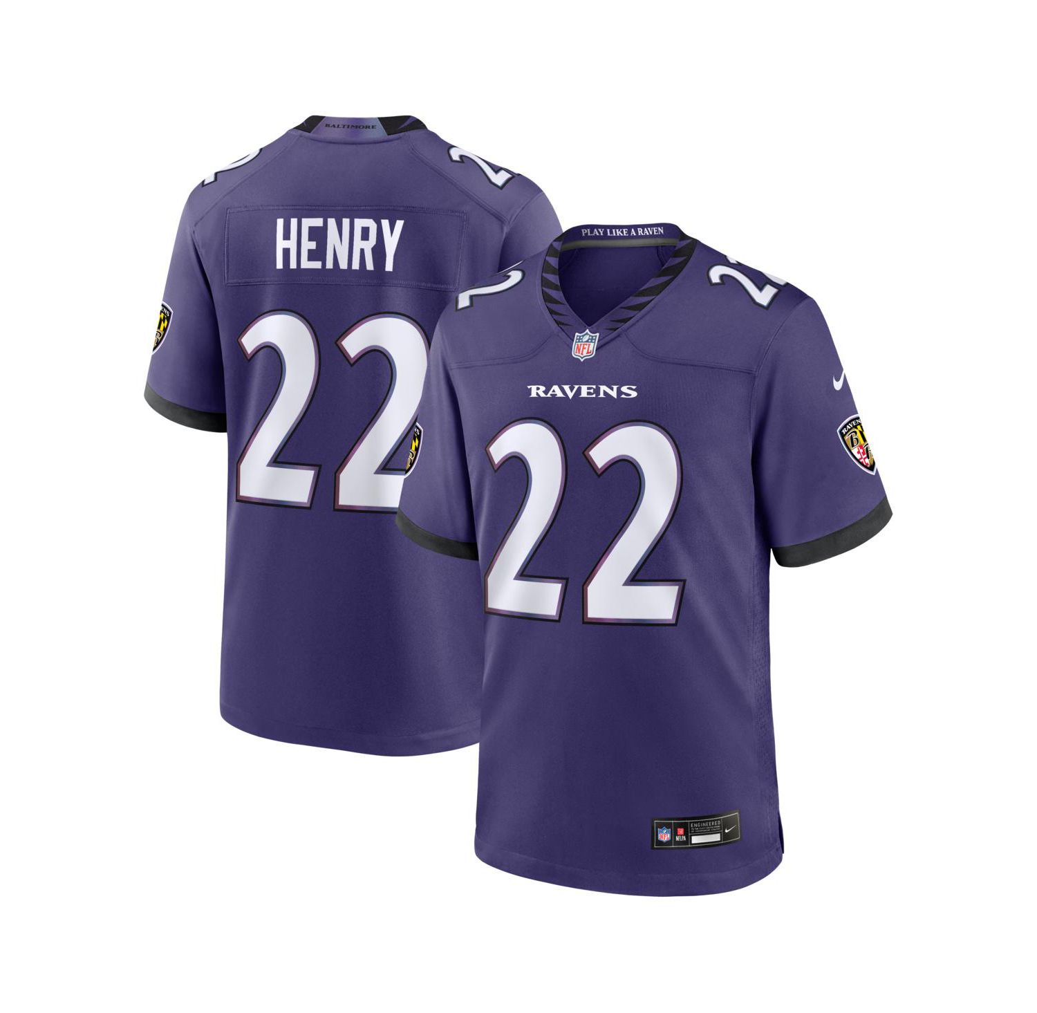 Men's Derrick Henry Purple Baltimore Ravens Team Game Jersey