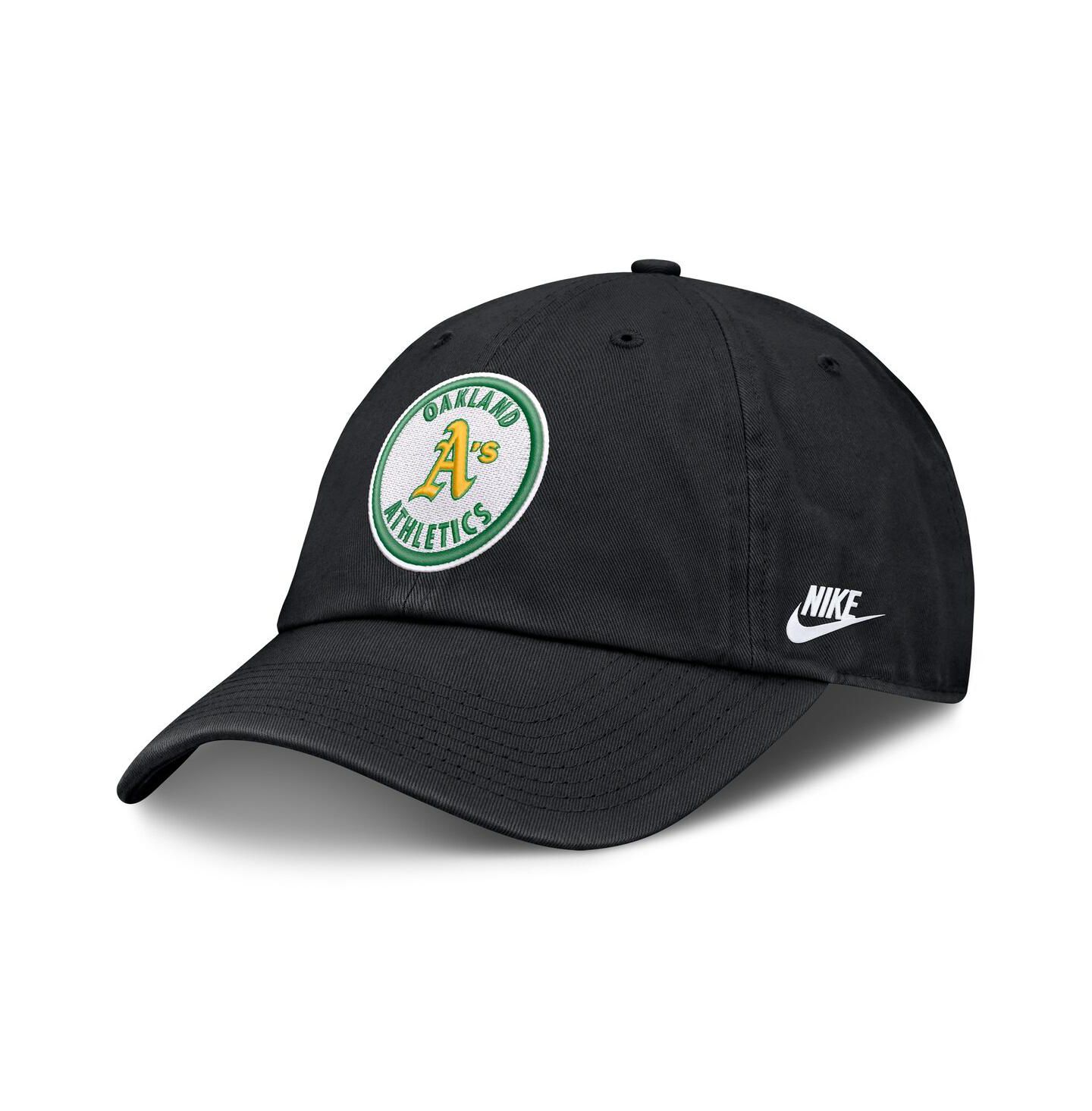 Мужская кепка Nike Black Oakland Athletics Cooperstown Collection Club Adjustable Hat — фото 1