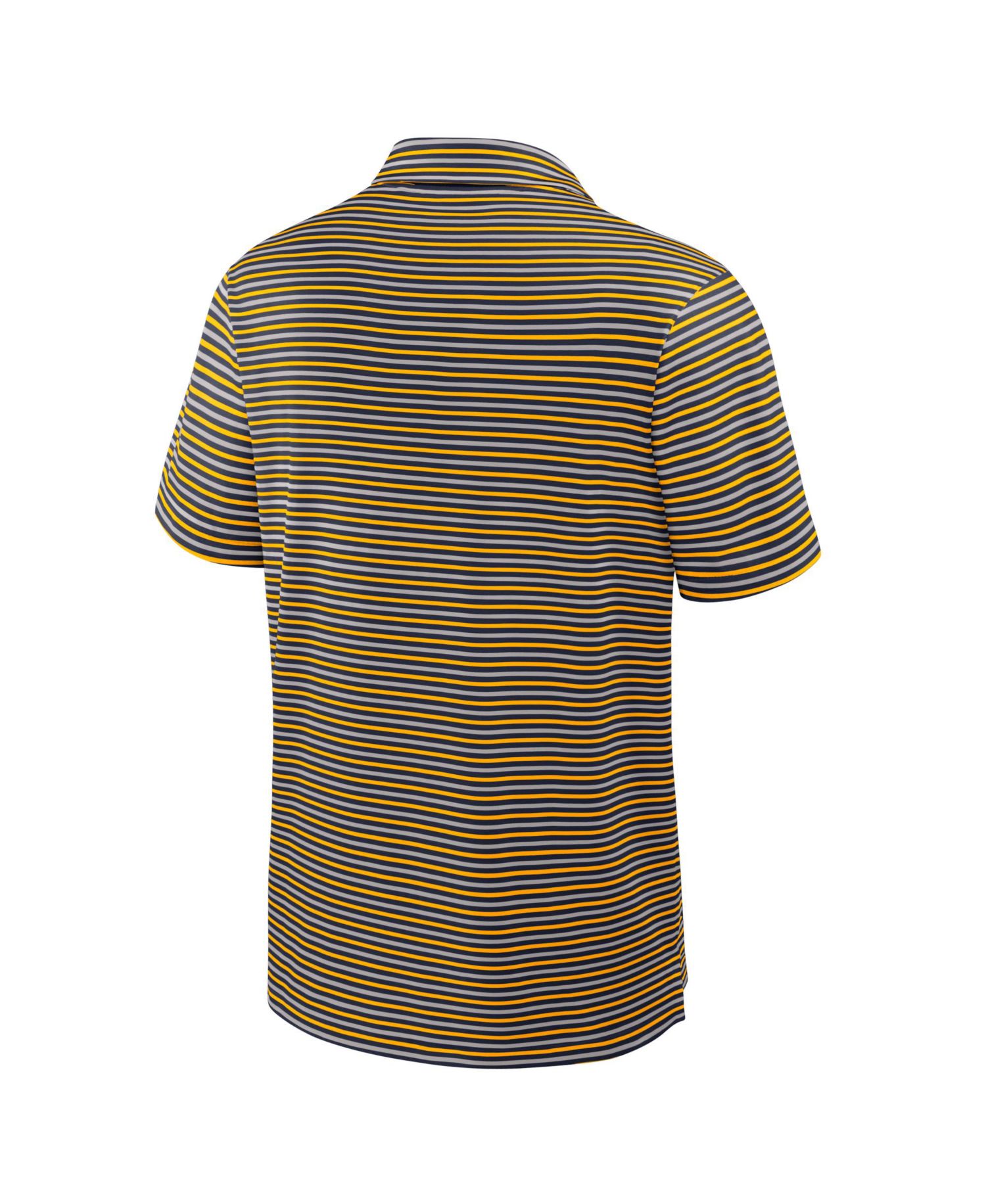 Men's Gold West Virginia Mountaineers 2025 Coaches Premium Tour Stripe Dri-FIT Polo Shirt