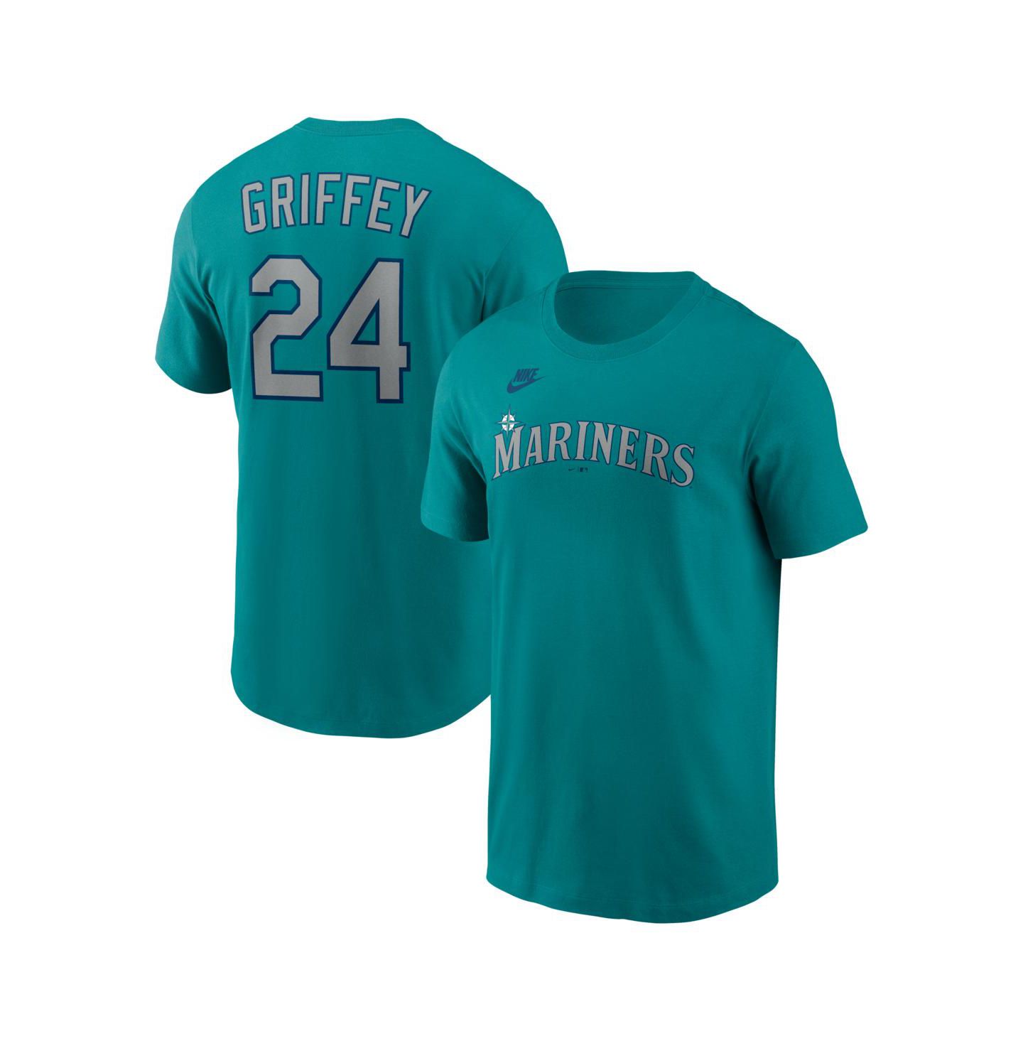 Мужская футболка Nike Ken Griffey Jr. Teal Seattle Mariners Cooperstown Collection Name & Number — фото 1