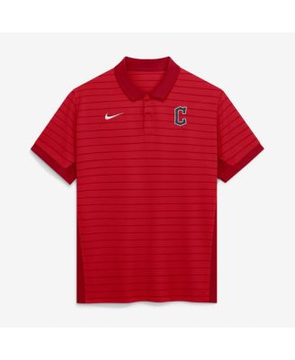 Men's Red Cleveland Guardians Authentic Collection Striped Victory Dri-FIT Polo Shirt