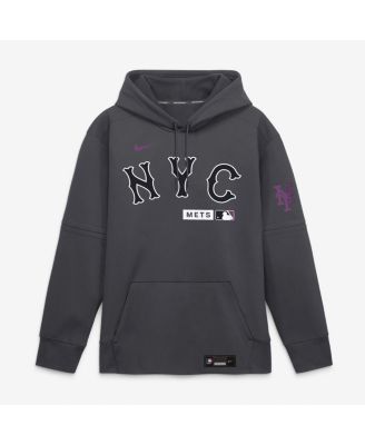 Men's Anthracite New York Mets Authentic Collection City Connect Therma-FIT Hoodie