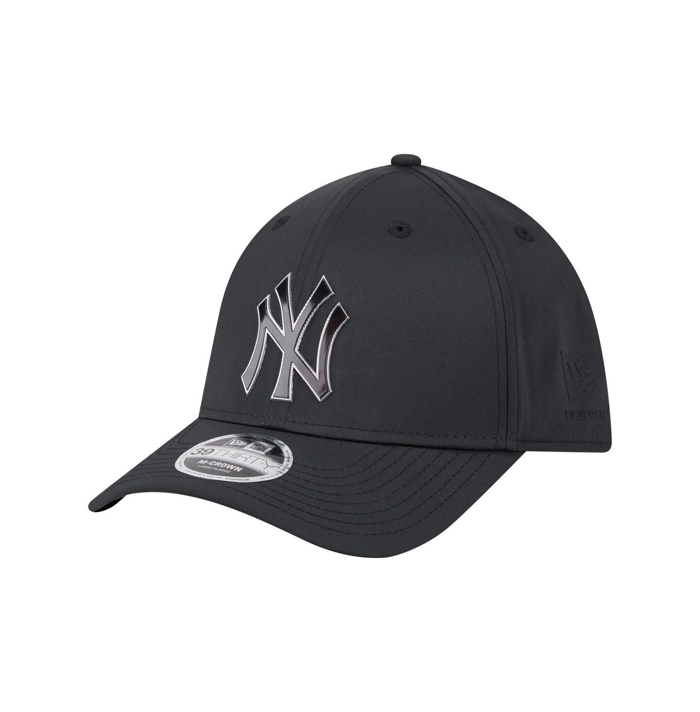 Мужская кепка New Era Black New York Yankees Metallic 39THIRTY M-Crown Flex Hat — фото 1
