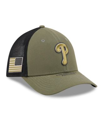 Men's Olive Philadelphia Phillies 2026 Armed Forces Day 39THIRTY M-Crown Flex Hat