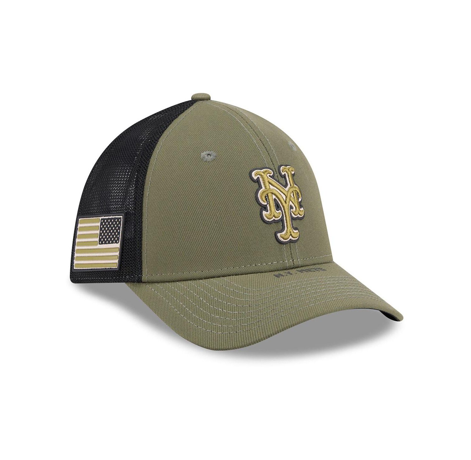 Men's Olive New York Mets 2026 Armed Forces Day 39THIRTY M-Crown Flex Hat