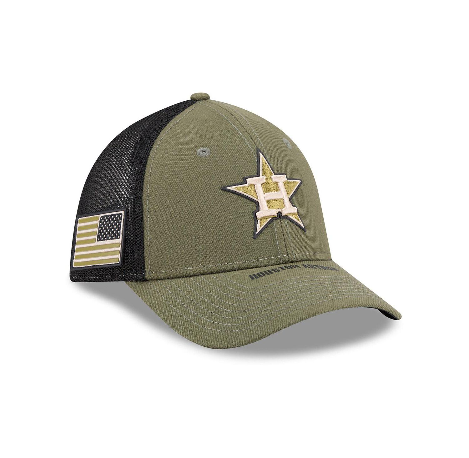 Men's Olive Houston Astros 2026 Armed Forces Day 39THIRTY M-Crown Flex Hat