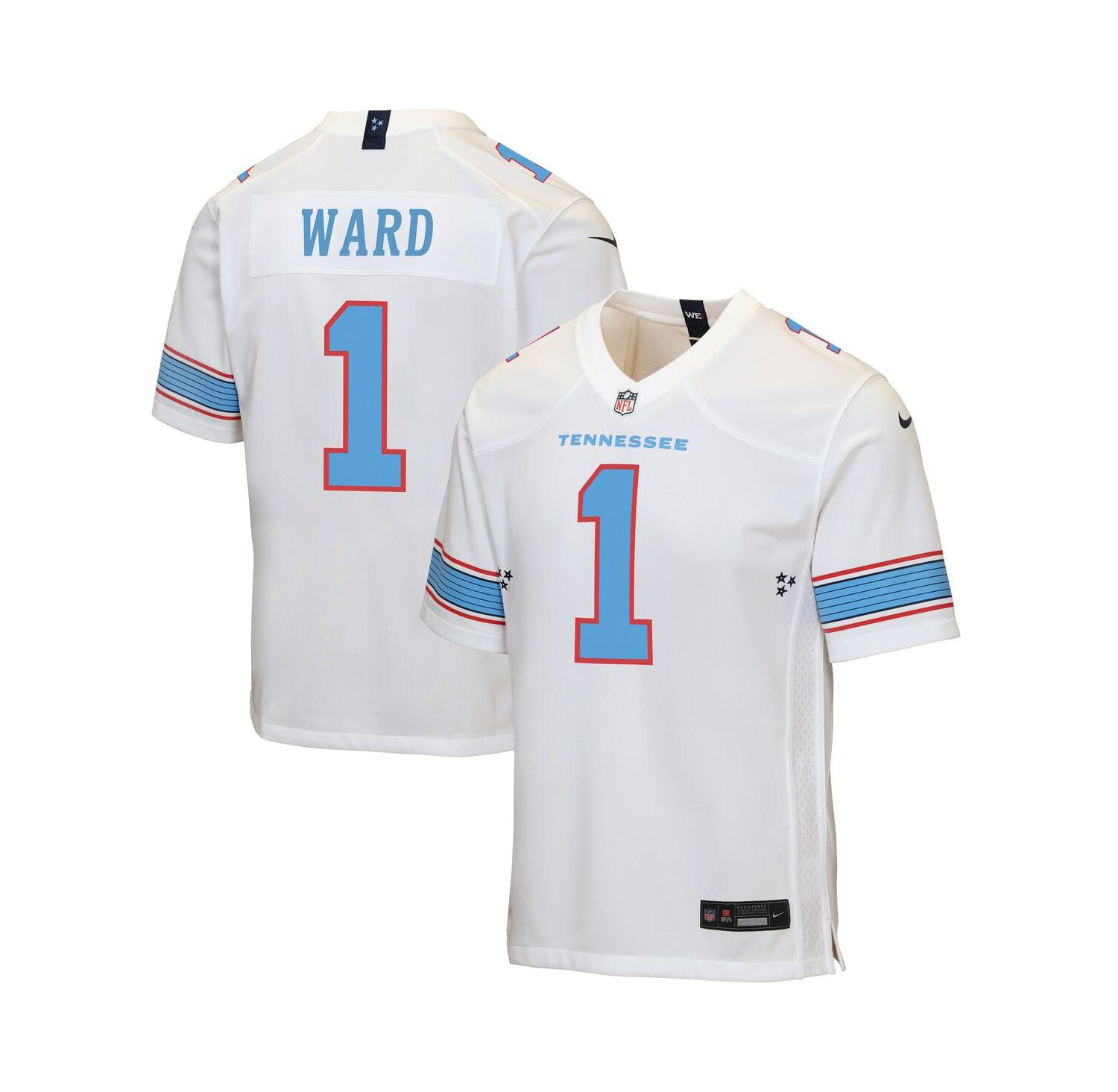 Big Boys and Girls Cameron Ward White Tennessee Titans Game Jersey