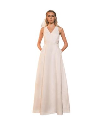 gold maxi dress for women Ivory Floral Embroidered Wedding Dress with Sparkle Tulle Skirt and  Removable Cape – RD014 – vigocouture main image 1