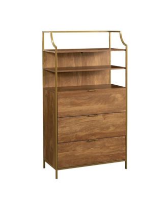 Bedroom 3- Drawer Dresser with Shelves, Sindoori Mango Finish