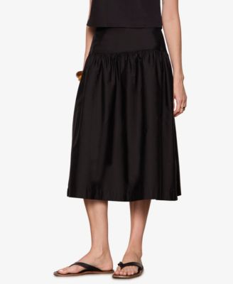 Women's Poplin A-Line Midi Skirt