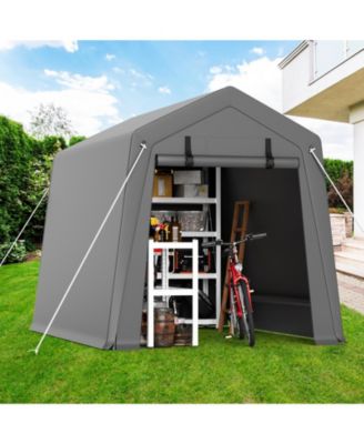 Heavy-Duty Portable Outdoor Storage Tent and Motorcycle Shelter, Waterproof 220gsm PE Canopy Carport with Dual Zipper Doors and Vents