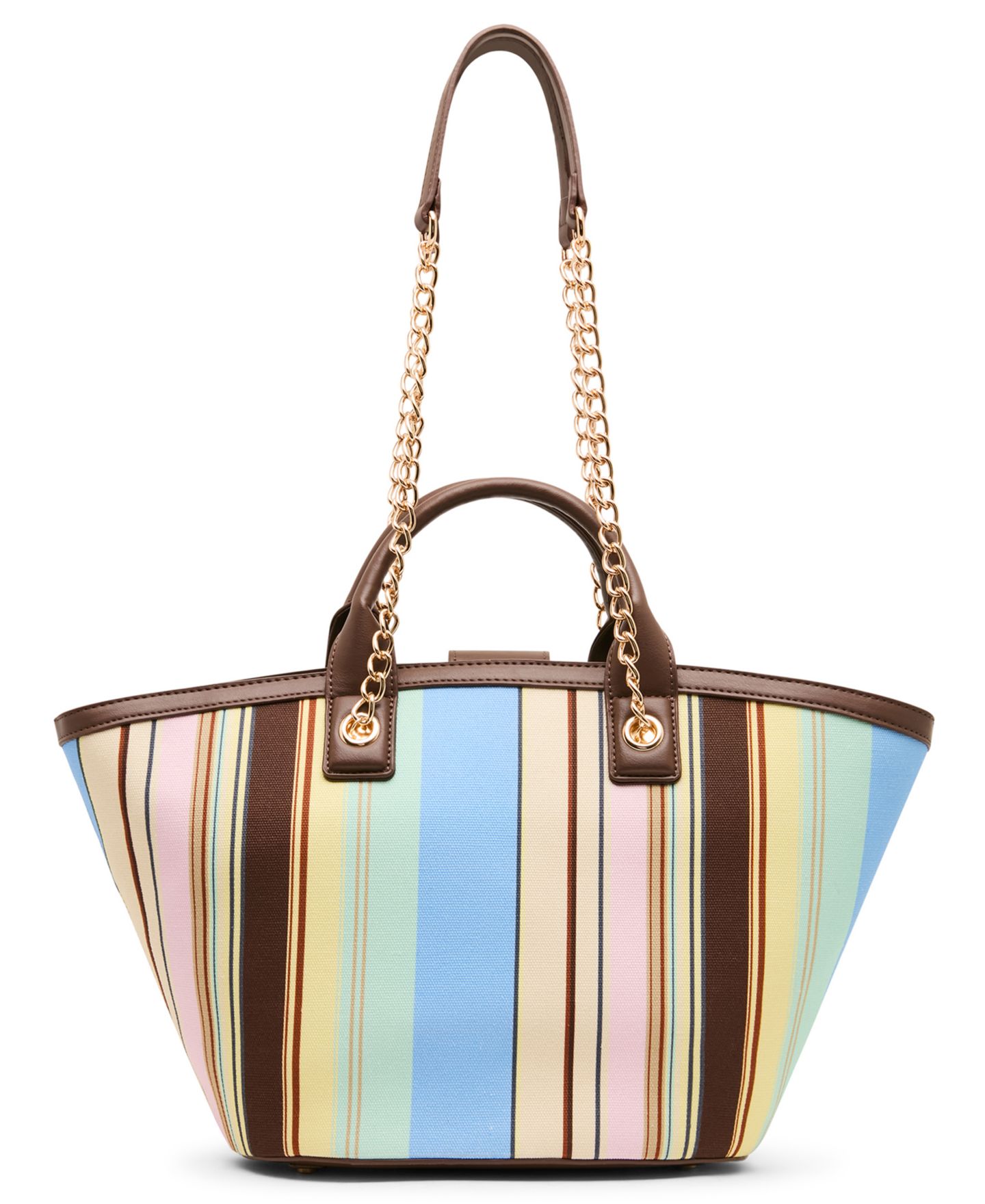 Женская сумка Anne Klein Mixed Stripe Small Tote Handbag, цвет: Коричневый разноцветный — фото 2