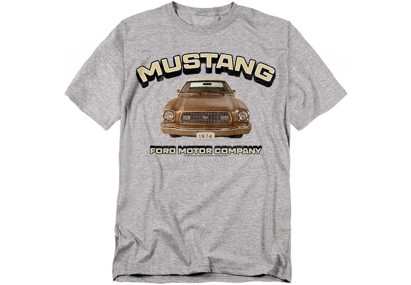 Мужская футболка Mustang Ford Retro, цвет: Меланжевый — фото 1