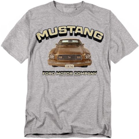 Мужская футболка Mustang Ford Retro, цвет: Меланжевый