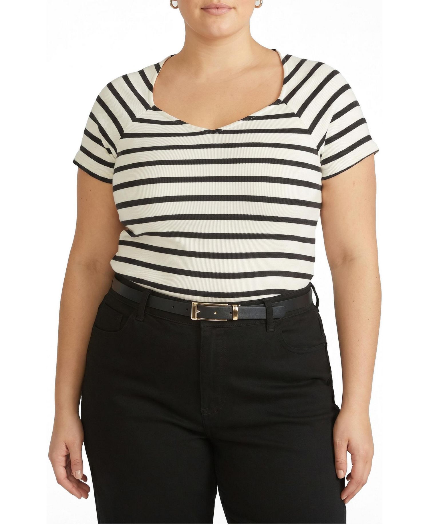 Plus Size Carey Ribbed Sweetheart Tee