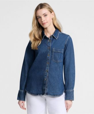 Women's Soft Denim Twill Button Front Shirt