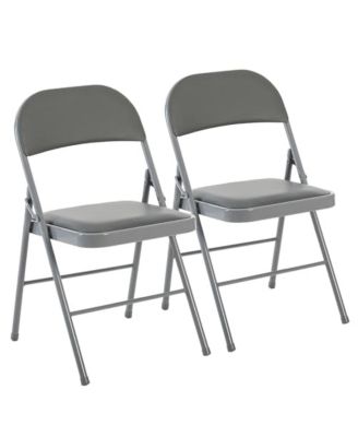 Leather Padded Folding Chair, Portable Indoor Outdoor Seating for Events