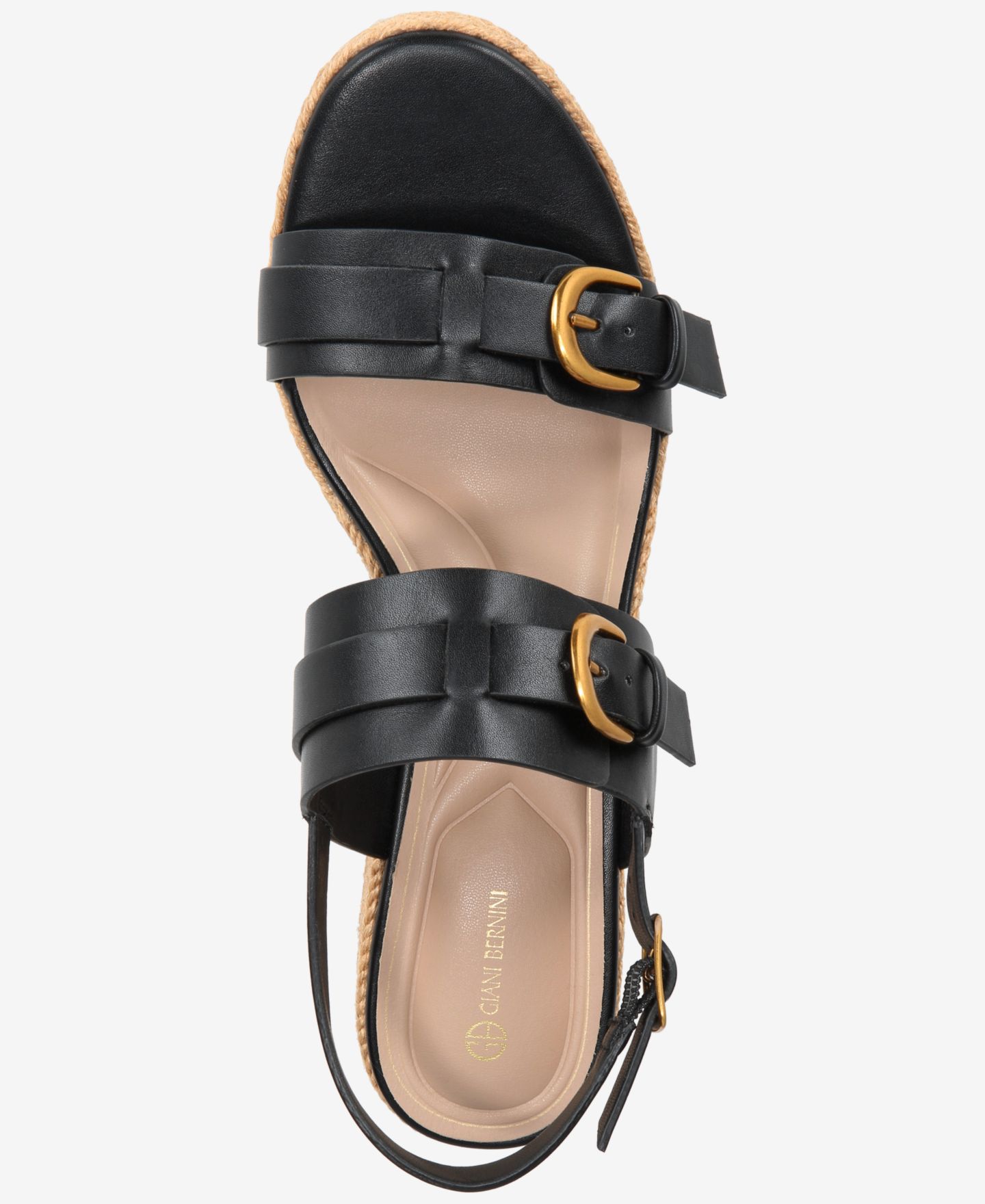 Женские сандалии Giani Bernini Talleyy Buckle Espadrille Wedge, цвет: Чёрный — фото 3