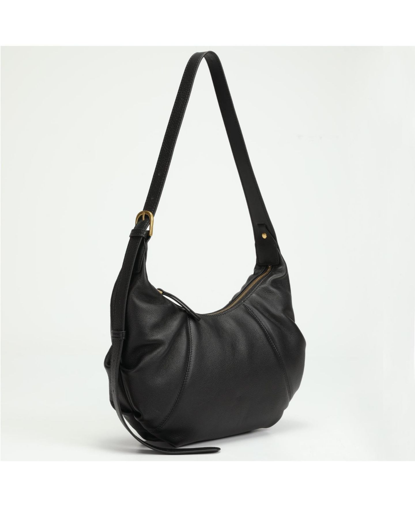 Женская сумка SUSU Nova Leather Crescent Hobo Medium Shoulder Bag Slouchy Half-Moon Dumpling, цвет: Чёрный — фото 6