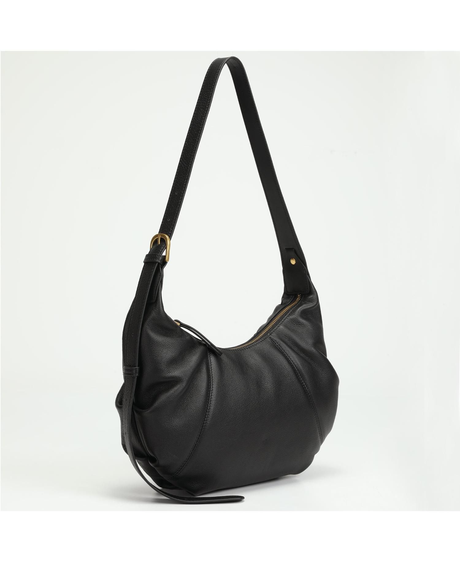 Women's Nova Leather Crescent Hobo Medium Shoulder Bag Slouchy Half-Moon Dumpling Bag