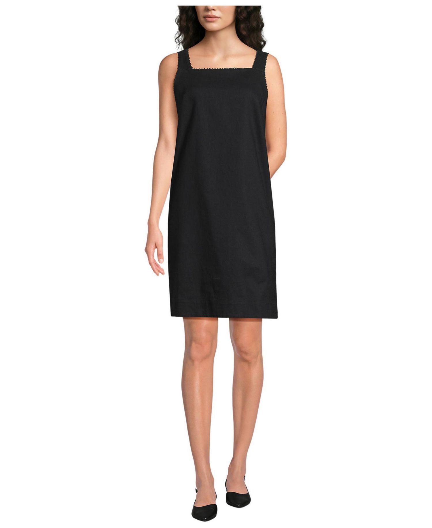 Women's Linen Shift Above the Knee Dress