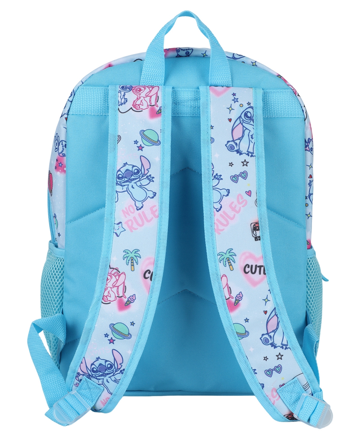 Stitch Boys' and Girls' All Over Print Backpack, Insulated Lunch Kit, Key Chain and Pencil Case, 4-Piece Set