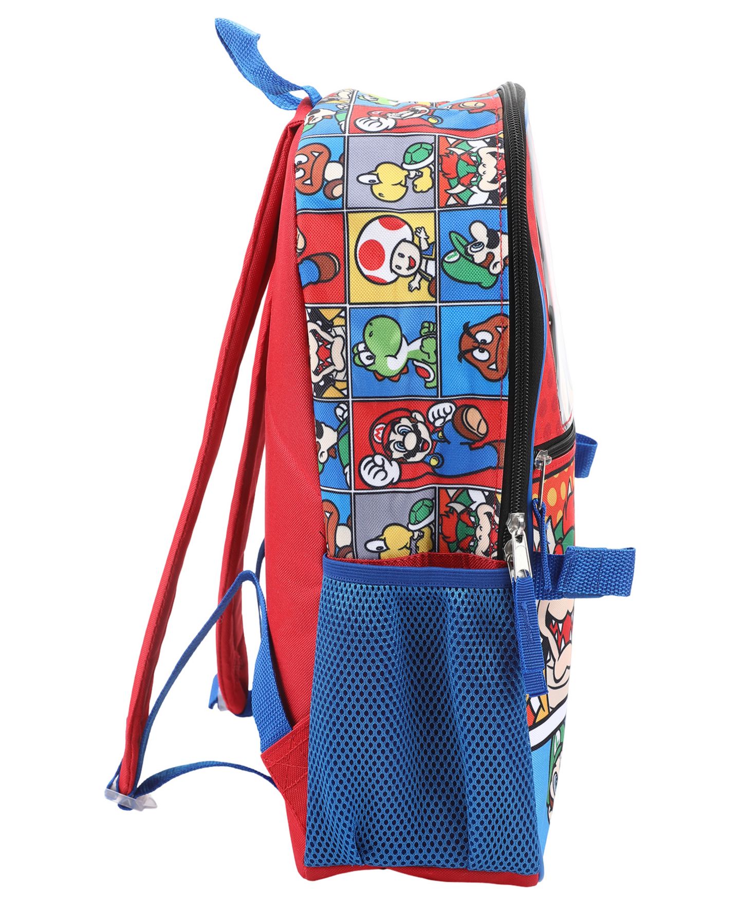 Сумки SUPER MARIO Backpack, Lunch Bag, Pencil Case, Key Chain and Caraniber, 5-Piece Set для мальчиков, цвет: Разноцветный — фото 4