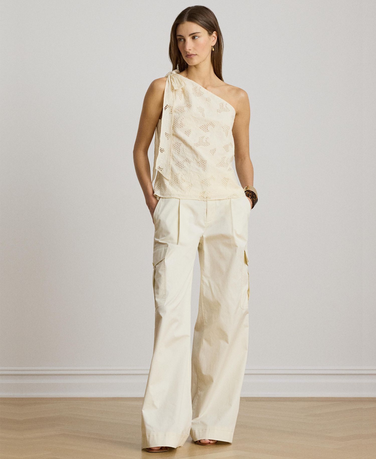 Women's One-Shoulder Tie Detail Blouse